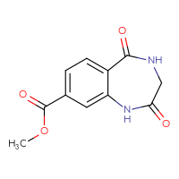 Chemical structure of methyl 2,5-dioxo-2,3,4,5-tetrahydro-1H-1,4-benzodiazepine-8-carboxylate - CSSB01995522009