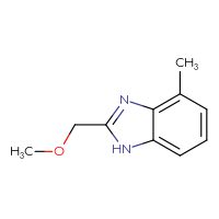 Chemical structure of 2-(methoxymethyl)-4-methyl-1H-1,3-benzodiazole - CSSB00012138782