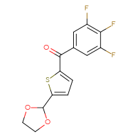 Chemical structure of 2-[5-(3,4,5-trifluorobenzoyl)thiophen-2-yl]-1,3-dioxolane - CSSB00020569029