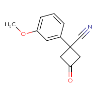 Chemical structure of 1-(3-methoxyphenyl)-3-oxocyclobutane-1-carbonitrile - CSSB00012166565