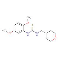 Chemical structure of 3-(2,5-dimethoxyphenyl)-1-[(oxan-4-yl)methyl]thiourea - CSSB02067182576