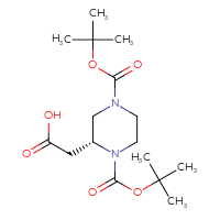Chemical structure of 2-[(2R)-1,4-bis[(tert-butoxy)carbonyl]piperazin-2-yl]acetic acid - CSSB06258666931