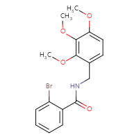 Chemical structure of 2-bromo-N-[(2,3,4-trimethoxyphenyl)methyl]benzamide - CSSB00046911645