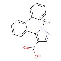 Chemical structure of 5-{[1,1'-biphenyl]-2-yl}-1-methyl-1H-pyrazole-4-carboxylic acid - CSSB00103044420