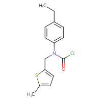 Chemical structure of N-(4-ethylphenyl)-N-[(5-methylthiophen-2-yl)methyl]carbamoyl chloride - CSSB06305654316