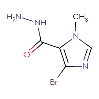 Chemical structure of 4-bromo-1-methyl-1H-imidazole-5-carbohydrazide - CSSB03437258859