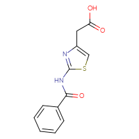 Chemical structure of 2-(2-benzamido-1,3-thiazol-4-yl)acetic acid - CSSB00000613668