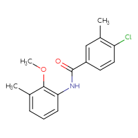 Chemical structure of 4-chloro-N-(2-methoxy-3-methylphenyl)-3-methylbenzamide - CSSB06455392714