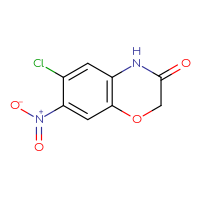 Chemical structure of 6-chloro-7-nitro-3,4-dihydro-2H-1,4-benzoxazin-3-one - CSSB00000735432