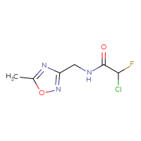 Chemical structure of 2-chloro-2-fluoro-N-[(5-methyl-1,2,4-oxadiazol-3-yl)methyl]acetamide - CSSB09894760400