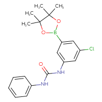 Chemical structure of 3-[3-chloro-5-(4,4,5,5-tetramethyl-1,3,2-dioxaborolan-2-yl)phenyl]-1-phenylurea - CSSB15017326383