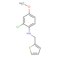 Chemical structure of 2-chloro-4-methoxy-N-[(thiophen-2-yl)methyl]aniline - CSSB00051637874
