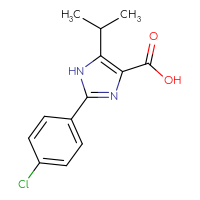 Chemical structure of 2-(4-chlorophenyl)-5-(propan-2-yl)-1H-imidazole-4-carboxylic acid - CSSB00000440472