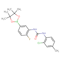 Chemical structure of 3-(2-chloro-4-methylphenyl)-1-[2-fluoro-5-(4,4,5,5-tetramethyl-1,3,2-dioxaborolan-2-yl)phenyl]urea - CSSB21332093301