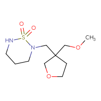 Chemical structure of 2-{[3-(methoxymethyl)oxolan-3-yl]methyl}-1λ⁶,2,6-thiadiazinane-1,1-dione - CSMB06277971788
