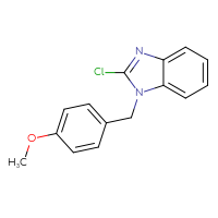 Chemical structure of 2-chloro-1-[(4-methoxyphenyl)methyl]-1H-1,3-benzodiazole - CSSB00025712152
