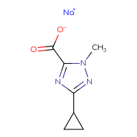 Chemical structure of sodium 3-cyclopropyl-1-methyl-1H-1,2,4-triazole-5-carboxylate - CSSB03436538801