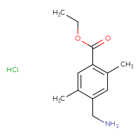 Chemical structure of ethyl 4-(aminomethyl)-2,5-dimethylbenzoate hydrochloride - CSSB20963527802