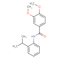 Chemical structure of 3,4-dimethoxy-N-[2-(propan-2-yl)phenyl]benzamide - CSSB00046194721