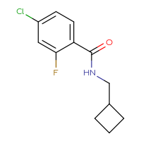 Chemical structure of 4-chloro-N-(cyclobutylmethyl)-2-fluorobenzamide - CSSB00071595959
