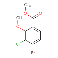 Chemical structure of methyl 4-bromo-3-chloro-2-methoxybenzoate - CSSB00010764402
