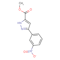 Chemical structure of methyl 3-(3-nitrophenyl)-1H-pyrazole-5-carboxylate - CSSB00015201469