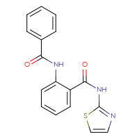 Chemical structure of 2-benzamido-N-(1,3-thiazol-2-yl)benzamide - CSSB00027989583