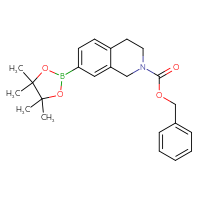 Chemical structure of benzyl 7-(4,4,5,5-tetramethyl-1,3,2-dioxaborolan-2-yl)-1,2,3,4-tetrahydroisoquinoline-2-carboxylate - CSSB02516867853