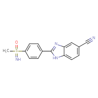 Chemical structure of 2-{4-[imino(methyl)oxo-λ⁶-sulfanyl]phenyl}-1H-1,3-benzodiazole-5-carbonitrile - CSSB21253047319