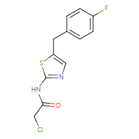 Chemical structure of 2-chloro-N-{5-[(4-fluorophenyl)methyl]-1,3-thiazol-2-yl}acetamide - CSSB00000742144