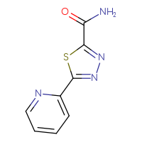 Chemical structure of 5-(pyridin-2-yl)-1,3,4-thiadiazole-2-carboxamide - CSSB08556767191