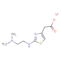 Chemical structure of lithium(1+) 2-(2-{[2-(dimethylamino)ethyl]amino}-1,3-thiazol-4-yl)acetate - CSSB00025772215