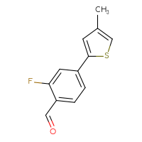 Chemical structure of 2-fluoro-4-(4-methylthiophen-2-yl)benzaldehyde - CSSB00121204290