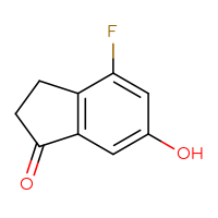 Chemical structure of 4-fluoro-6-hydroxy-2,3-dihydro-1H-inden-1-one - CSSB00000103985