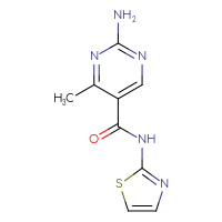 Chemical structure of 2-amino-4-methyl-N-(1,3-thiazol-2-yl)pyrimidine-5-carboxamide - CSSB00009994124