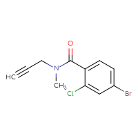 Chemical structure of 4-bromo-2-chloro-N-methyl-N-(prop-2-yn-1-yl)benzamide - CSSB00013049795