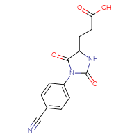 Chemical structure of 3-[1-(4-cyanophenyl)-2,5-dioxoimidazolidin-4-yl]propanoic acid - CSSB00000755587