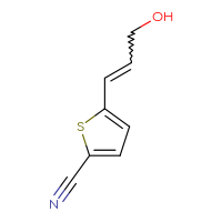 Chemical structure of 5-(3-hydroxyprop-1-en-1-yl)thiophene-2-carbonitrile - CSSB00055094174