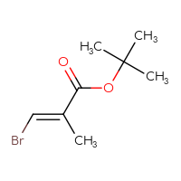 Chemical structure of tert-butyl (2E)-3-bromo-2-methylprop-2-enoate - CSSB00043837333