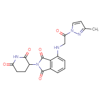 Chemical structure of 2-(2,6-dioxopiperidin-3-yl)-4-{[2-(3-methyl-1H-pyrazol-1-yl)-2-oxoethyl]amino}-2,3-dihydro-1H-isoindole-1,3-dione - CSSB21531607639