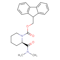 Chemical structure of (9H-fluoren-9-yl)methyl (2R)-2-(dimethylcarbamoyl)piperidine-1-carboxylate - CSSB21043415157