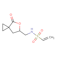 Chemical structure of N-({4-oxo-5-oxaspiro[2.4]heptan-6-yl}methyl)ethene-1-sulfonamide - CSSB21332051779