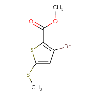 Chemical structure of methyl 3-bromo-5-(methylsulfanyl)thiophene-2-carboxylate - CSSB20813962982