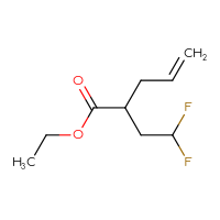 Chemical structure of ethyl 2-(2,2-difluoroethyl)pent-4-enoate - CSSB14982221563