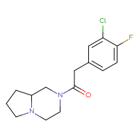 Chemical structure of 2-(3-chloro-4-fluorophenyl)-1-{octahydropyrrolo[1,2-a]pyrazin-2-yl}ethan-1-one - CSSB00098887715