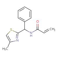 Chemical structure of N-[(4-methyl-1,3-thiazol-2-yl)(phenyl)methyl]prop-2-enamide - CSSB21332069826