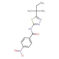 Chemical structure of N-[5-(2-methylbutan-2-yl)-1,3,4-thiadiazol-2-yl]-4-nitrobenzamide - CSSB00121666610
