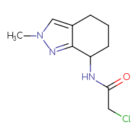Chemical structure of 2-chloro-N-(2-methyl-4,5,6,7-tetrahydro-2H-indazol-7-yl)acetamide - CSSB20537574365