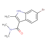 Chemical structure of 6-bromo-N,N,2-trimethyl-1H-indole-3-carboxamide - CSSB03499800644