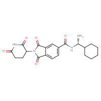 Chemical structure of N-[(1R)-1-cyclohexylethyl]-2-(2,6-dioxopiperidin-3-yl)-1,3-dioxo-2,3-dihydro-1H-isoindole-5-carboxamide - CSSB21531616420